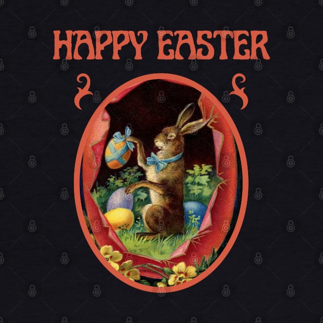 Happy Easter Vintage Rabbit by Souls.Print